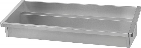 Waschrinne Chromstahl mit Hahnbank 72mm, ohne Hahnlöcher, 1200 x 400mm