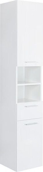 Hochschrank ESTRA 2 Tü. 1 Auszug weiß Hgl. Anschlag links 350x1850x370mm