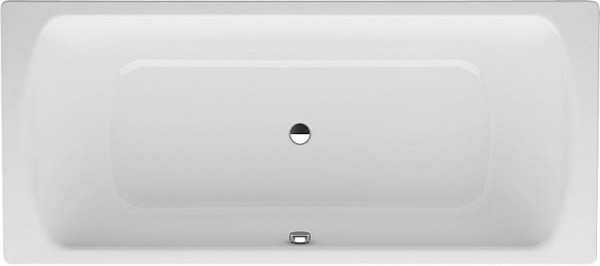 Badewanne Elunos, Mittelablauf BxHxT: 1800x800x450mm Stahl-Emaille 3,5mm, 264 Liter