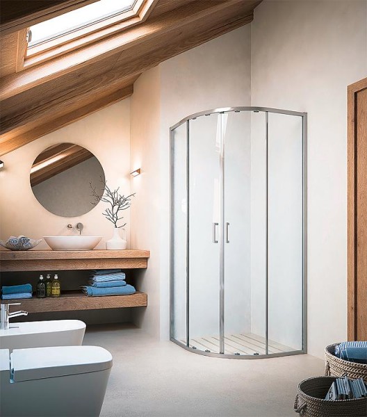 Viertelkreis Duschkabine Eloa 775-790mm,H:1950mm,Radius 550mm, SiGla6mm m.Besch.