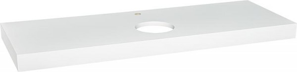 Konsole ELENG Schichtstoff weiß matt,1xWT-Ausschnitt,1xHahnloch 1400x80x510mm