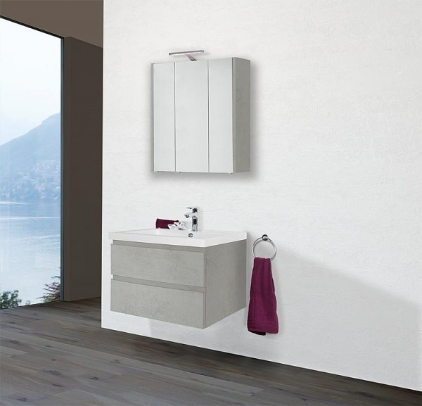 Badmöbel-Set ELAI Serie MBO Eiche grau Dekor Breite 850 2 Auszüge