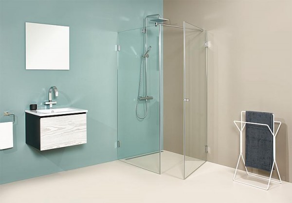 Eck-Duschkabine Farfalla, 8 mm 770x770x2000 mm mit ETC 1 Drehtüre