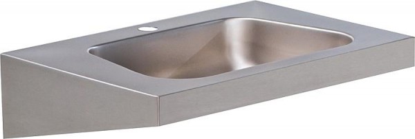 Einzel -Waschtisch Edelstahl mit Hahnloch d=35mm, 600 x 420mm