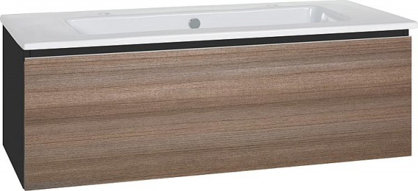 WTU + Keramik-WT Serie ELA Korpus schwarz smt-Front Teak, 1210x420x510mm