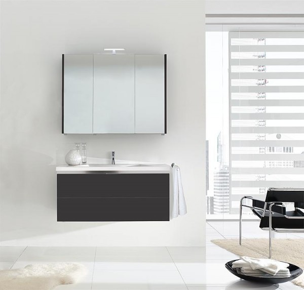 Badmöbel-Set ENOVI Serie MBH anthrazit matt 2 Auszüge