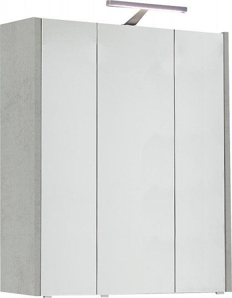 Spiegelschrank mit Beleuchtung Eiche grau Steindekor 3 Türen 850x750x188mm