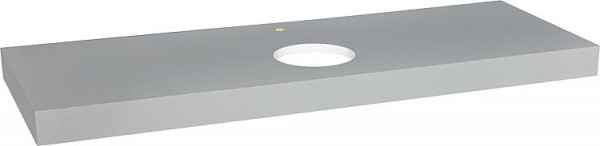 Konsole ELENG Schichtstoff grau matt,1xWT-Ausschnitt,1xHahnloch 1400x80x510mm