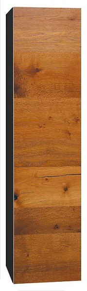 Hochschrank ELA mit Softclose Korpus schwarz smt - Front Eiche Furnier dunkel 400x1600x350mm