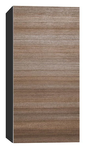 Hochschrank ELA mit Softclose Korpus schwarz smt - Front Teak 400x800x350mm