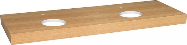 Konsole ELENG Eiche natur lack. 2x WT-Ausschnitt, 2x Hahnloch 1800x80x510mm