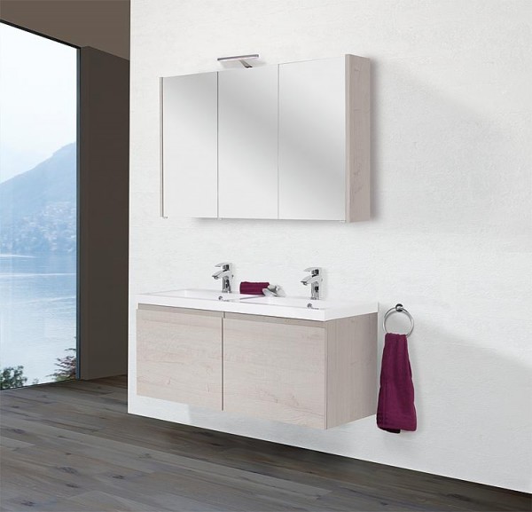 Badmöbel-Set ELAI Serie MBO Eiche hell Dekor Breite 1200mm 2 Auszüge