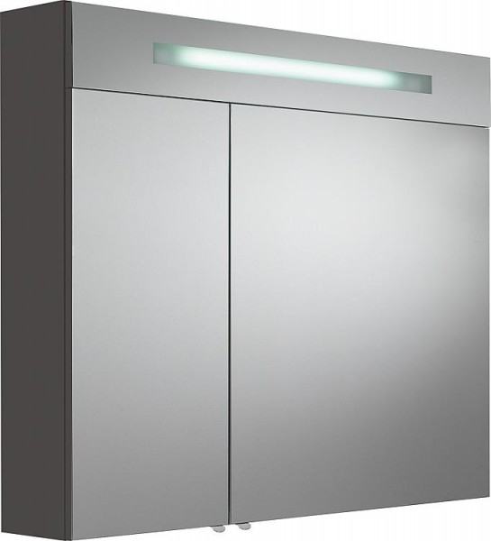 Spiegelschrank m. bel. Blende anthrazitmatt 2 Türen 900x740x160mm