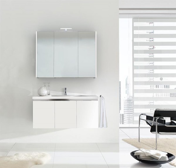 Badmöbel-Set ENOVI Serie MBH weiß matt 3 Türen