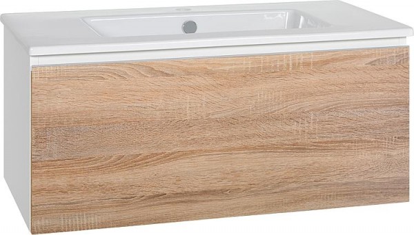 WTU + Keramik-WT Serie ELA Korpus weiß smt - Front sägerau 910x420x510mm