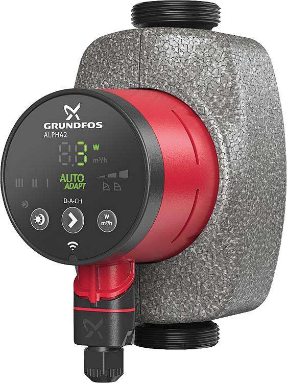 Grundfos Alpha 2 25 60 Richtig Einstellen Umwälzpumpe Grundfos Alpha 2 25-60N,DN25(1), PN10, 230V, Baulänge 180mm