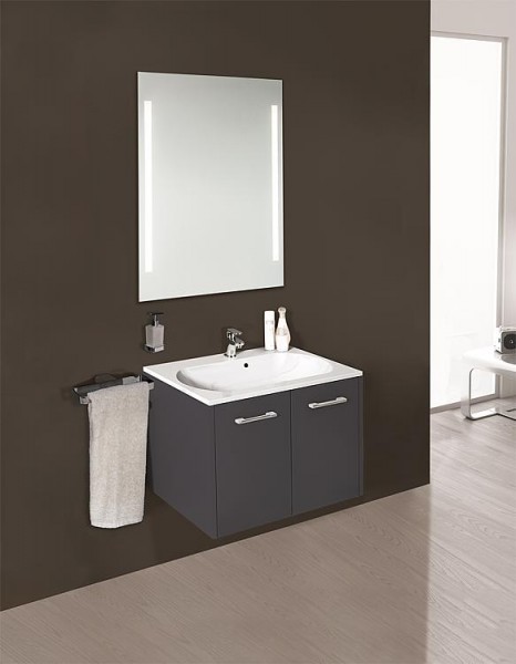 Badmöbel-Set ENI Serie MAA anthrazit Hochglanz Breite 600mm