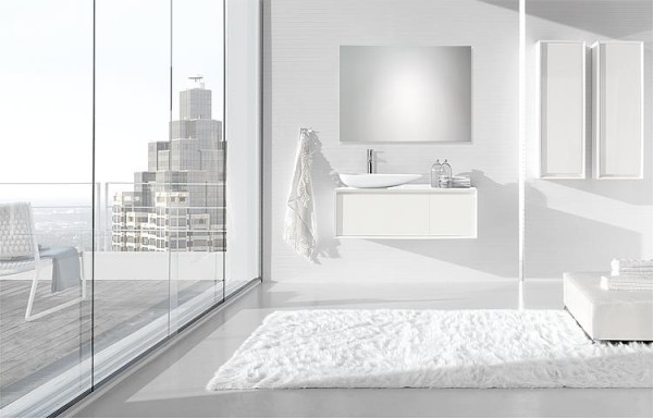 Badmöbel-Set EKIRA Serie MBI weiß Hochglanz ohne Glasablage