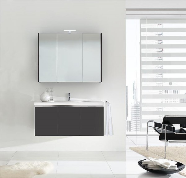 Badmöbel-Set ENOVI Serie MBH anthrazit matt 3 Türen