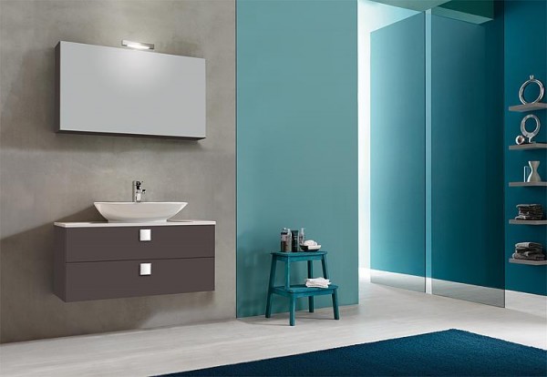 Badmöbel-Set ELION Serie MBL anthrazit Hochglanz 2 Auszüge