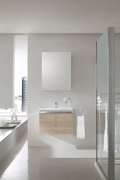 Badmöbel-Set EOLA Lärche hellbraun Breite 600mm 2 Türen